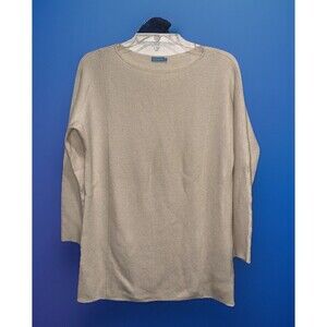 J. McLaughlin Women's Small Cashmere Blend Beige Pullover Sweater Minimalist
